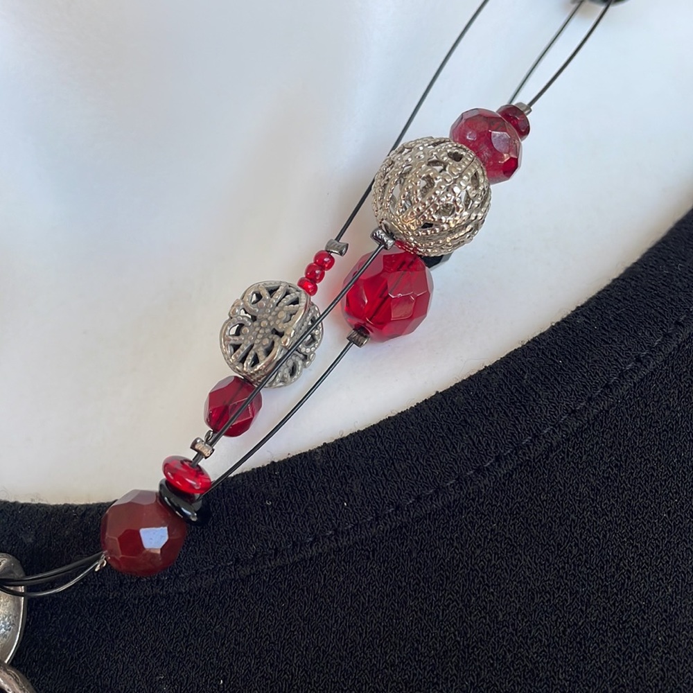 Chico’s Antique Silver Tone Statement Necklace Wi… - image 6